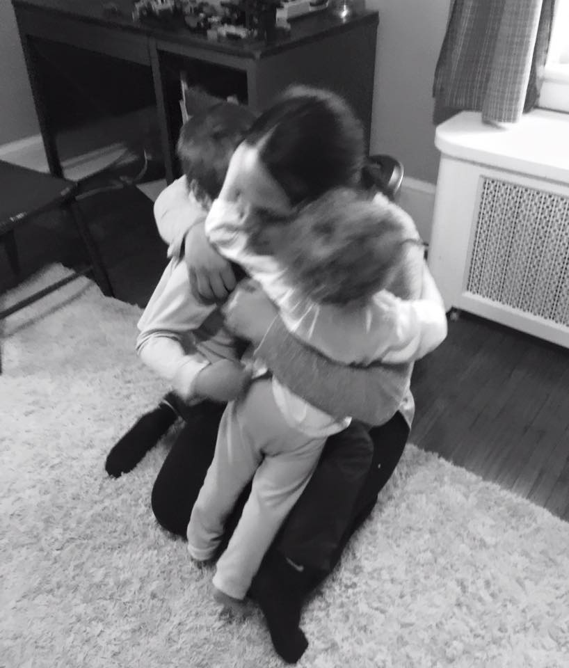 hugging kids